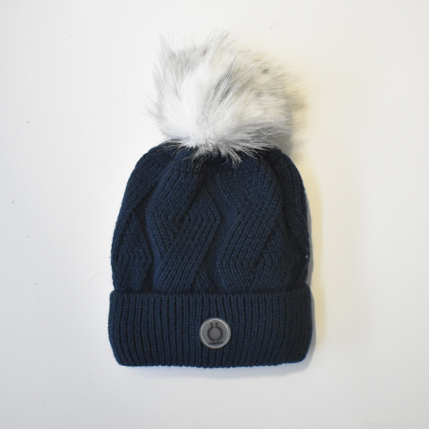 Navy PomPom Tuque