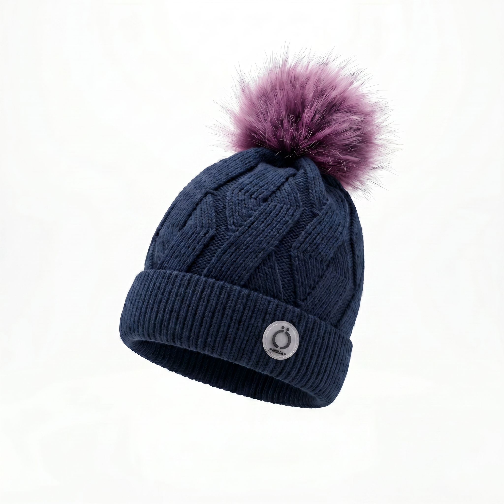 Navy PomPom Tuque