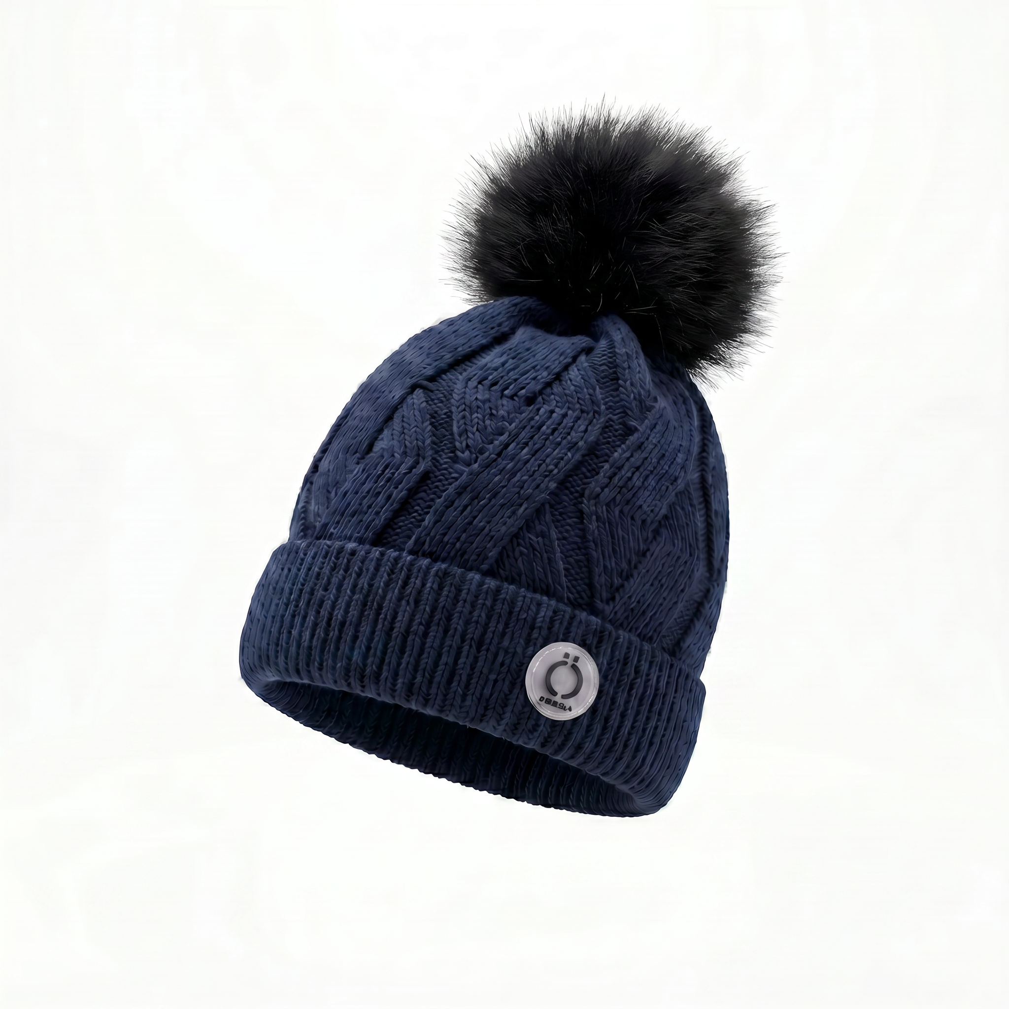 Navy PomPom Tuque
