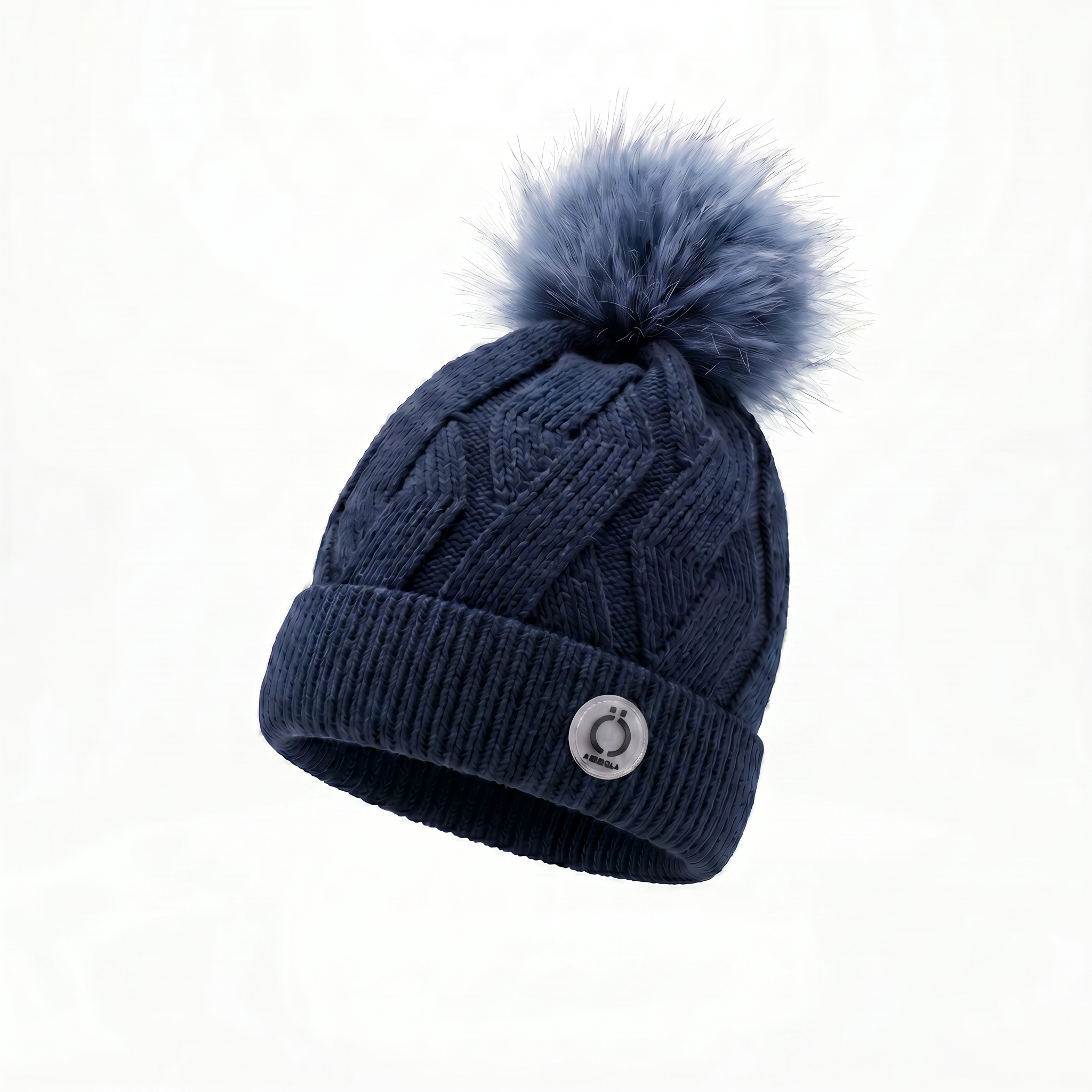 Navy PomPom Tuque