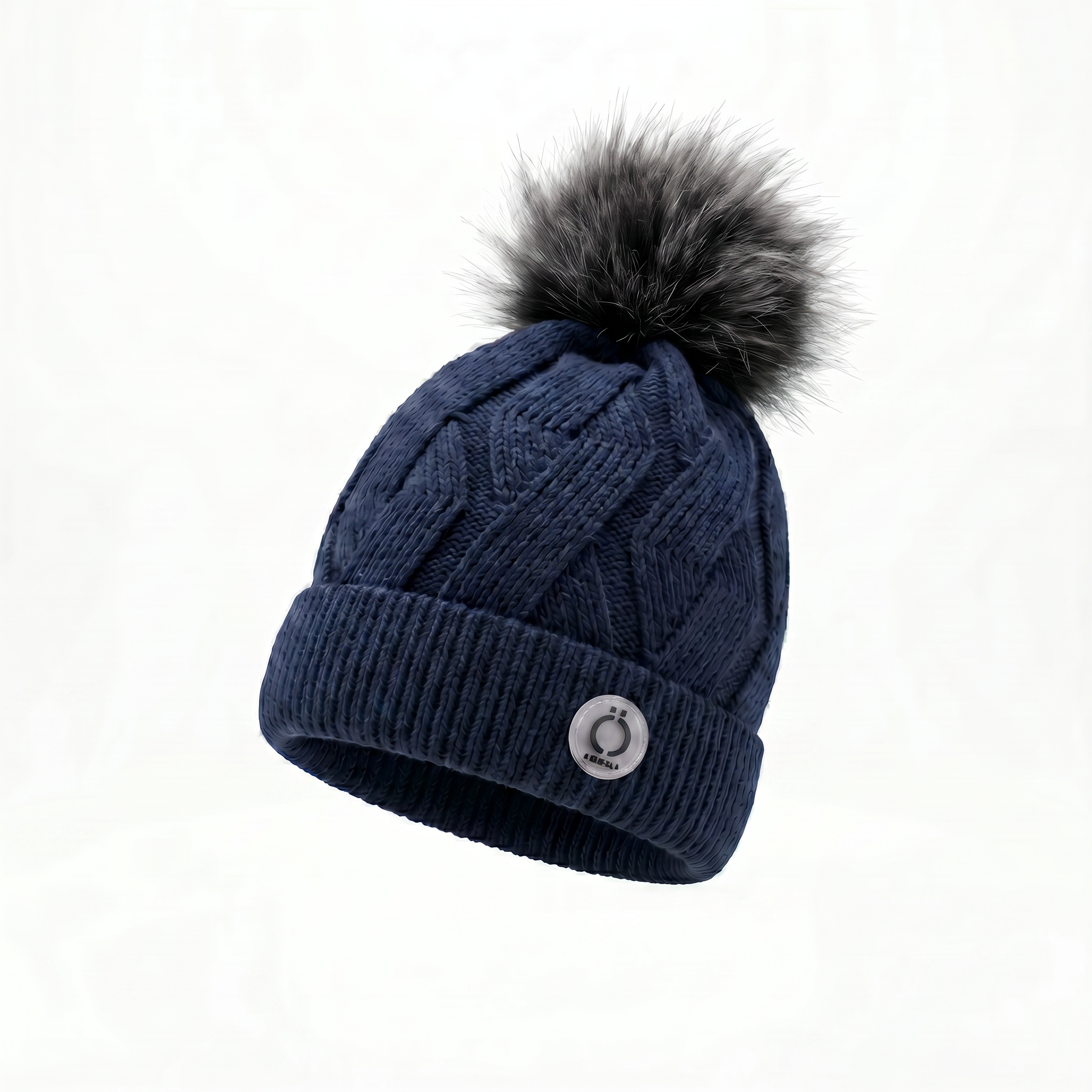 Navy PomPom Tuque