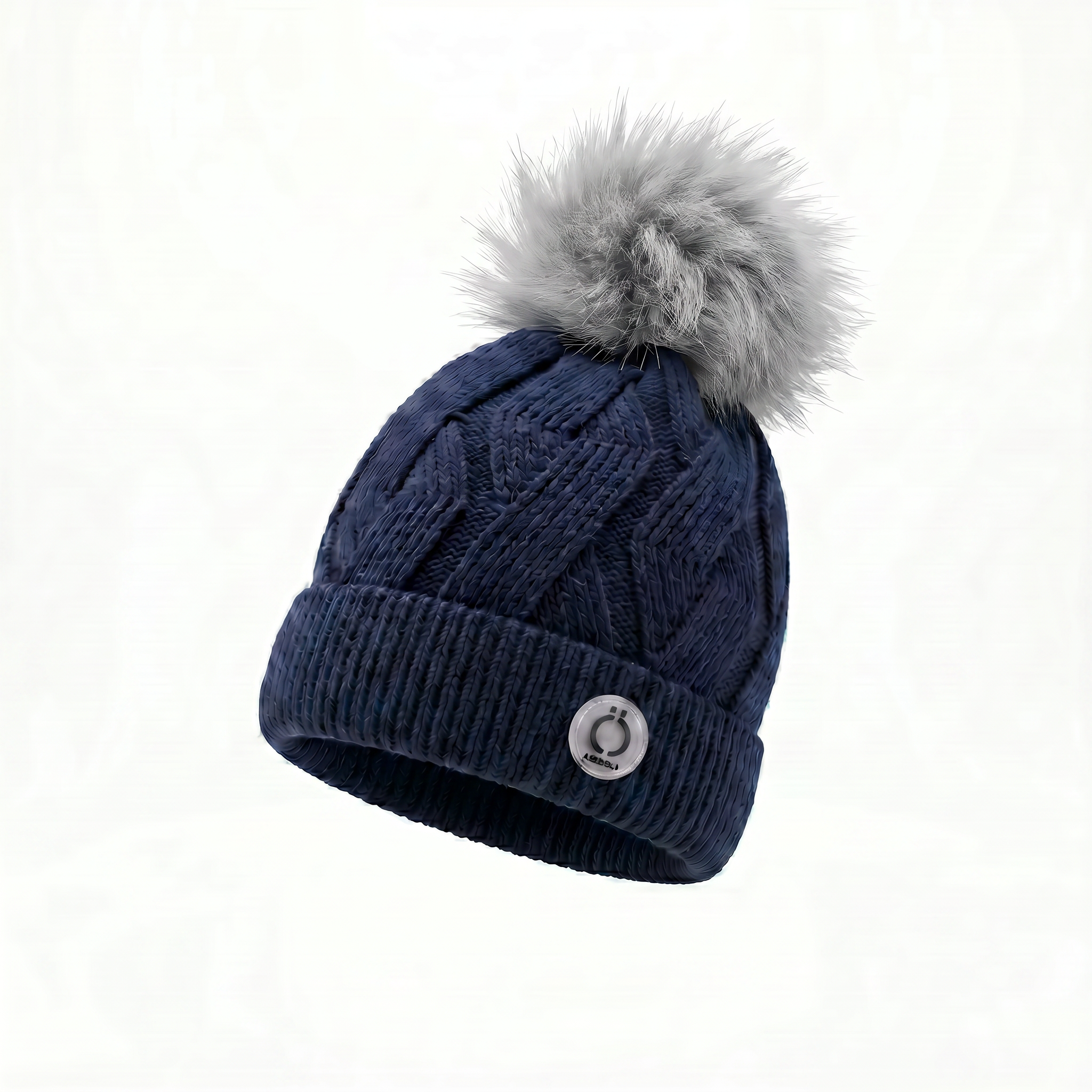 Navy PomPom Tuque